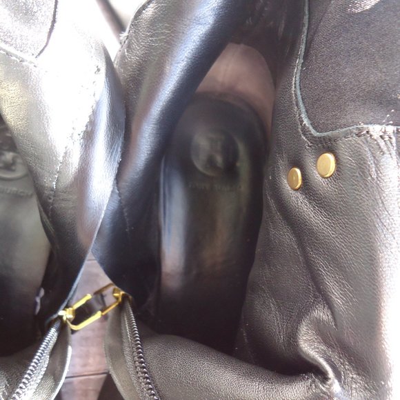 SIZE 8.5. Tory Burch leather over the knee-high stretch panel riding boots. - Picture 15 of 16